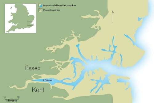 Mesolithic coastline c. 6,000 BC