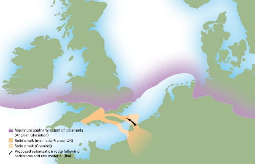 Palaeolithic ice sheets and migratory patterns (480,000 to 425,000 BC)