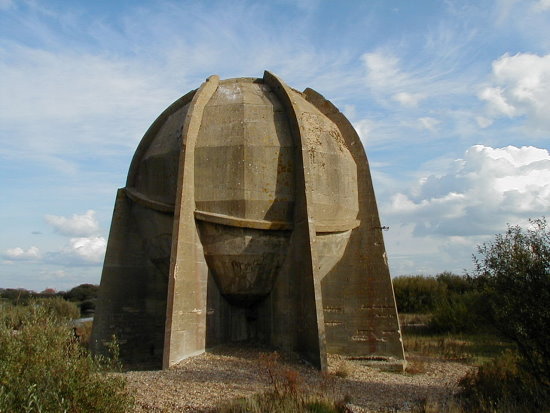 Sound mirror at Lydd from behind   © Kent County Council